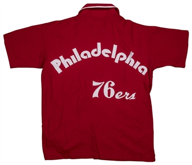 1973-74 Doug Collins Game Worn Philadelphia 76ers Red Away Warm-Up Short Sleeve Jacket